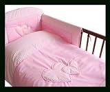 3 Pcs Baby Bedding Set/Bumper To Fit Cot 120X 60Cm PINK by COKAY LTD