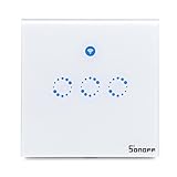 Sonoff T1スマートWiFi RF APPタッチコントロール壁ライトスイッチ 3 Gang 86タイプUKパネルスマートホーム