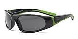 Real Kids Shades Bolt Flex Fit with Polycarbonate Sunglasses (Lens 7 Plus, Black/Lime Green) by Real