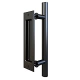 ブラックPull andフラッシュハンドルスライドバーンドアハードウェアの設定
