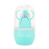 ネイルケア ベビーレーベル ネイルケアセット 赤ちゃん爪切りセット 携帯ケース付属 持ち運び便利 キッズ 爪切り 爪やすり ハサミ ピンセット 4点セット (グリーン)