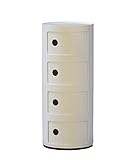 西秀家具店 コンポニビリ 4段 ホワイト WH ミッドセンチュリー リプロダクト ラウンド ストレージ キャビネット アンナ・カステッリ・フェリーニ 北欧 ラック 収納 (501-131028-001)