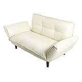 タンスのゲン ローソファー レザー 2人掛けタイプ リクライニング PVC ホワイト 44030051 07