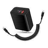 iPhone 15充電 急速充電器 タイプc充電器 2ポート 25W/3A PD3.0 コイル USB Cケーブル1本付き type c コンセント アンドロイド充電器 スマホ 充電器 Galaxy充電器 PDケーブル 伸縮自由 iPhone 15シリーズ/Huawei/Galaxy/Xperia/LG/Aquos/iQOSなどのCタイプ多機種対応
