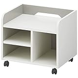 法人様向け オフィスコム ペスパ 木製プリンターラック プリンターワゴン キャスター付き ホワイト PESPA-PRCT-WH