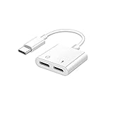 RuiMi Type-c アダプタヘッドフォンア充電同時 通話可能(Type-C端子)急速充電/通話/音楽/リモコン Type-C 変換 2in1イヤホン 充電アダプター両用