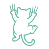 ForzaGroup ネコ カッティングステッカー 猫 車 バイク ヘルメット 屋外耐候 (6cm×3.9cm ミント)