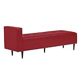 arne ベンチソファー 背もたれなし 2人掛け 3人掛け 日本製 ベンチチェア 長椅子 片肘付き 合皮レザー Baggy SA 2×6 合皮レッド 赤