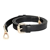 ショルダーストラップ バッグ用 PUレザー ショルダーベルト 細め 肩掛けベルト 単品 付け替え ショルダー紐 105～135cm長さ調整可能 2CM幅 (BD385,ブラック)