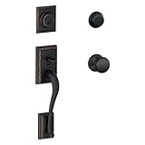 Schlage F62-ADD-AND Addison Collection Double Cylinder Entrance Handleset with A, Aged Bronze [並行輸入品