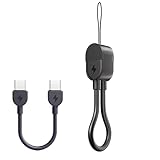 USB CからUSB Cケーブル 60W/3A急速充電線 高速データ転送 持ち運び便利 クリエイティブなストラップ iPhone 15 16 MacbookPro Google Galaxy SonyなどType C機種対応（ブラック 16.5cm）