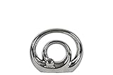 Urban Trends Collection 21246 4 Piece Ceramic Small Polished Chrome Silver Double Circle Figurine Ba
