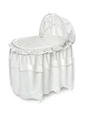 Badger Basket Floor Length Skirt Portable Bassinet N Cradle with Toybox Base, White by Badger Basket