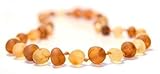 The Art of Cure Raw Amber Teething Necklace - FTIR Lab Tested Authentic Amber (Brown/Lemon) Color) b