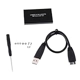 F Fityle MSATA →USB3.0 外付けSSDエンクロージャアダプタケース　SSD 6GB/S用　68 * 37 * 8mm　全2色 - 黒