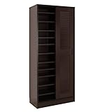 【JAJAN】引き戸ルーバー シューズボックス【ルーシー】幅75cmハイタイプ ブラウン(奥行39cm 高さ90cm)〔靴箱・下駄箱〕〔玄関収納・通気性抜群〕[レビュープレゼント対象商品]