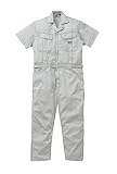[ディッキーズ]Dickise【ツナギ服】春夏半袖ツヅキ服・ベーシックカバーオール《059-21-711》 (L, SG シルバーグレー)