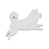 FUTWOD 車 犬 ステッカー 柴犬 エンブレム イヌ おしゃれ かわいい キャラクター アクセサリー 動物 外装 3D 金属 防水 バッジ カーステッカー 車用 バイク用 装飾 デカール シール シルバー ジャンプ柴犬