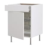 IKEA(イケア) FAKTUM ヘルリグ ホワイト 60 cm 19878938 ベースキャビネット ワイヤーバスケット/ 引き出し/扉 付、ヘルリグ ホワイト