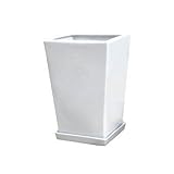 インテリアポット ＬＯスクエアー 21cm ホワイト ／植木鉢