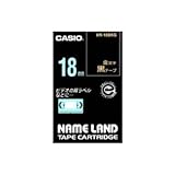 （まとめ） カシオ CASIO ネームランド NAME LAND スタンダードテープ 18mm×8m 黒／金文字 XR-18BKG 1個 【×4セット】