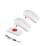 WAYCOM　遠隔ワイヤレス呼び出しチャイムセットメロディー32種類 受信距離180m LEDライト付 家庭看護用　お年寄りや子供や妊婦や身体の不自由な方のSOSボタン (受信機2個 送信機1個、ホワ