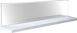 壁掛け棚 ミラー付き エルシェルフ2 パステル淡シリーズ 石膏ボード専用取り付け金具付き 幅60cmX奥行13cm(ミストホワイト)