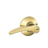 Schlage F51A MNH 605 Manhattan Keyed Entry Lever, Bright Brass [並行輸入品]