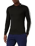 Helly HansenメンズLifaドライストライプクルーBaseLayer Tシャツ、ブラック、スモール