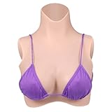 Vnmcryシリコンバスト 高襟 人工乳房 真綿充填 軽量型 コットン 偽乳 女装、変装、仮装 コスプレ 通気性 伪胸 脱着簡単 自然感 性転換 女性になる Cカップ アイボリーホワイト