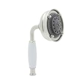 Rohl 1150/8PN Three Function Five Jet Straight Classic Handshower with White Resin Handle & Flow Res