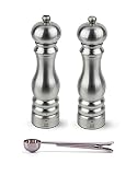 Peugeot Paris Chef u'Select ステンレススチール ソルト&ペッパーミルギフトセット - ステンレススチールスパイススクープ/バッグクリップ付き (9インチ)