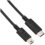 エレコム USBケーブル Type C (USB C to mini B) 2.0m USB2.0認証品 0.5A出力 最大480Mbps ブラック U2C-CM20NBK
