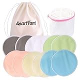 Best Washable Organic Bamboo Nursing Pads with Laundry and Cloth Bag by SmartFami,Reusable Breast Pa