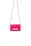 Subella London PANDORA SHOCKING PINK pouchette with signature bow and precious metal strap handmade 