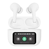 ワイヤレスイヤホン【2026年最先端Bluetooth6.1】ブルートゥース イヤホン 多機能タッチスクリーン ANC アクティブノイズキャンセル HiFi音質 重低音 瞬時接続 Type-C 急速充電 25時間の再生時間 小型/軽量 防水 片耳/両耳 iPhone/iPad/Android適用 ホワイト