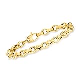 [Ross-Simons] レデイーズ イタリアの14ktケーブルリンクブレスレット。 8インチ イエローゴールド
