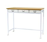 川口工器 引出し付き デスク (幅90cm, ホワイト) 18826