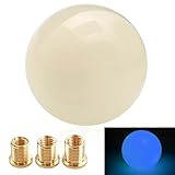 YESHMA 汎用 シフトノブ ビリヤード MT車 シフトレバー 5 番号 ボール型 丸 直径54㎜ アダプター付き M10x1.25 M10x1.5 M8x1.25 ギアノブ アクリル製 オレンジ