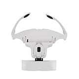 ヘッドルーペ ルーペ メガネ LEDライト付 拡大鏡 5レンズ交換倍率角度調節 メガネゴムバンド両用 精密作業