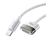 Mcdodo USB-C to Mag-safe 3 磁気充電ケーブル 140W急速充電 Mag-safe3充電ケーブル マグセーフ3 充電コード ノートPCコード アルミ合金と透明TPEデザインのシェル 頑丈なナイロン編み MacBook Pro（M5/M4/M3/M2/M1 チップ）、MacBook Air（M4/M3/M2 チップ）など対応 ホワイト 型番CA-2071