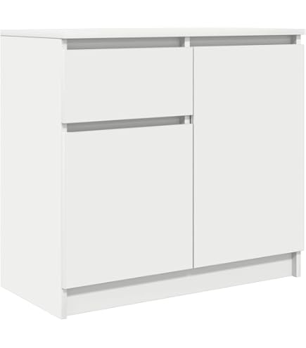 Amazon.co.jp: vidaXL サイドボード ホワイト 85x34x76 cm エンジニ