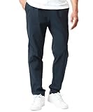 [エムアールユー] ストレッチパンツ メンズ ロングパンツ チノパン イージーパンツ カラーパンツ ズボン UVカット ネイビー L