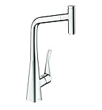 Hansgrohe 14884 Metris選択1.75 GPM単穴キッチン蛇口with quickclea、 14884001