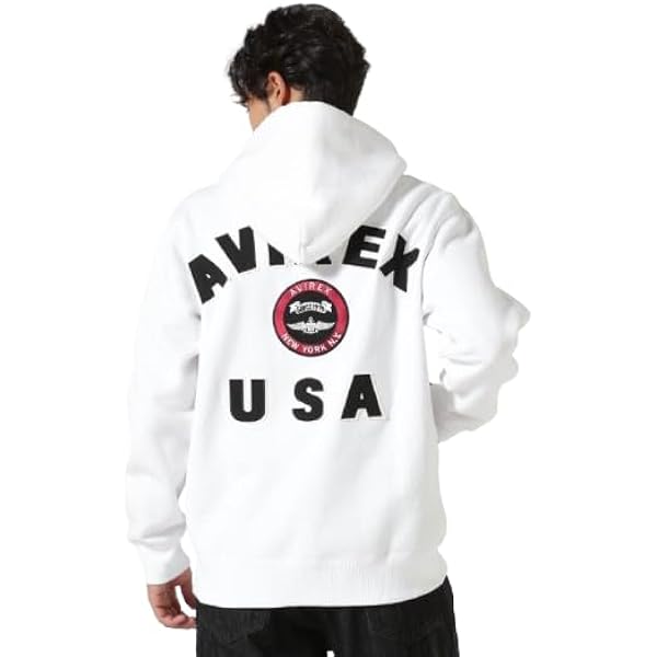Amazon.co.jp: [アヴィレックス] VARSITY LOGO ZIP SWEAT PARKA