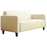 UNE BONNE(ウネボネ) 北欧 モダン 布製 2人掛け リクライニング　ふわふわオシャレ ファブリックソファ PVC_IVORY