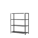 プラス AB 抗菌 スチールラック 耐荷重150kg/段 4段 幅121.2 奥行61.2 高さ150cm AB-15126-4 ブラック 437062