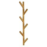 LIANGLIANG 壁掛けフック 垂直に固定されたハンガー6本フック78cm 2色のソリッドウッド ( 色 : 木の色 )