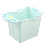 WENJUN 折りたたみベビー浴槽プラス大きな子供の浴槽折りたたみバスタブの子供の浴場は、ベビーバスタブのバレルを取ることができます ( 色 : 青 , サイズ さいず : 77*48.5*54.5 