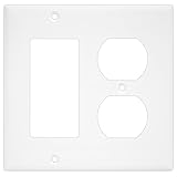 Enerlites 882131 m-w 2-gang Decorator /二重壁プレート、Mサイズ、壊れないポリカーボネート、ホワイト
